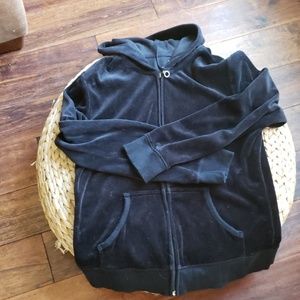 NY&C Velour Zipped Hooded Sweatshirt